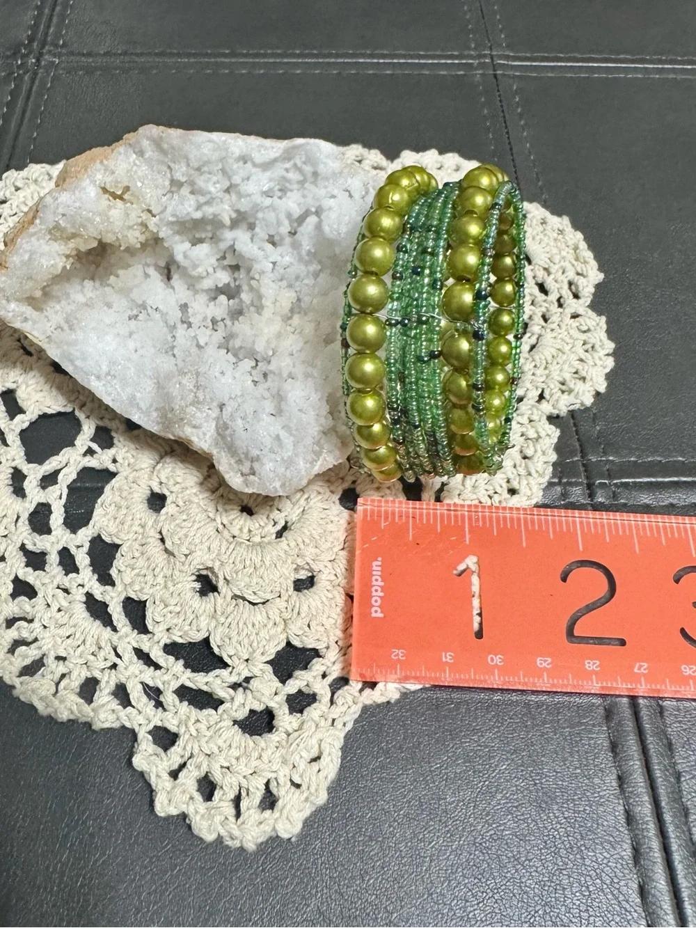 Handmade Green Beaded Wrap Bracelet